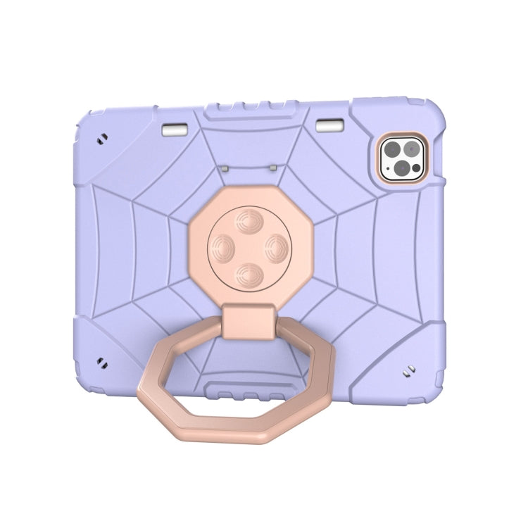 For iPad Pro 11 2022 / 2021 / 2020 Spider Turntable Handle Stress Relief Tablet Case(Purple Gold) - iPad Pro 11 (2022/2021) Cases by buy2fix | Online Shopping UK | buy2fix