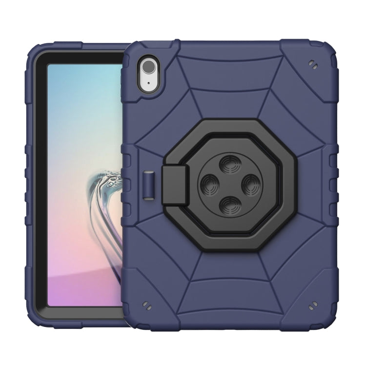 For iPad 2025 / 2022 Spider Turntable Handle Stress Relief Tablet Case(Navy Blue Black) - iPad 2025 / 2022 Cases by buy2fix | Online Shopping UK | buy2fix