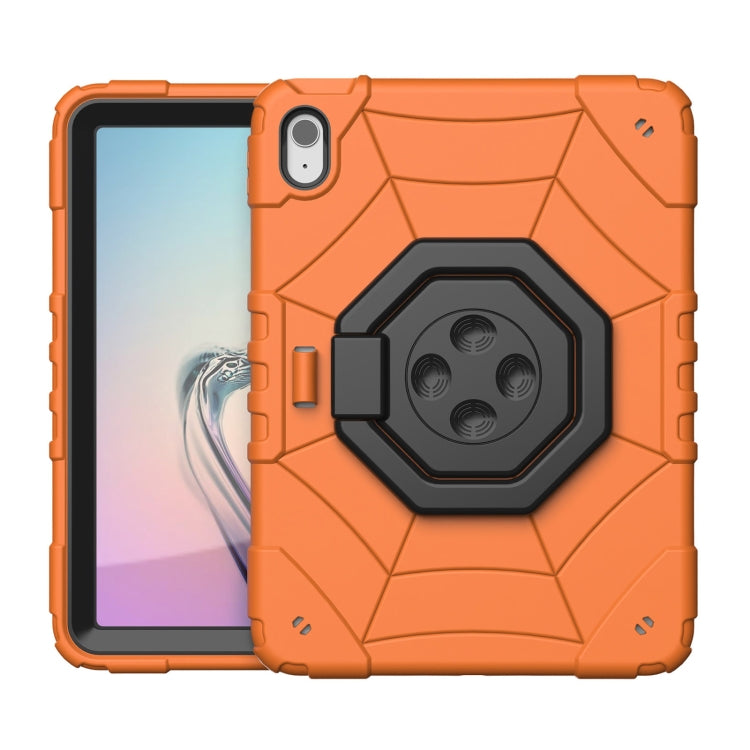 For iPad 2025 / 2022 Spider Turntable Handle Stress Relief Tablet Case(Orange Black) - iPad 2025 / 2022 Cases by buy2fix | Online Shopping UK | buy2fix