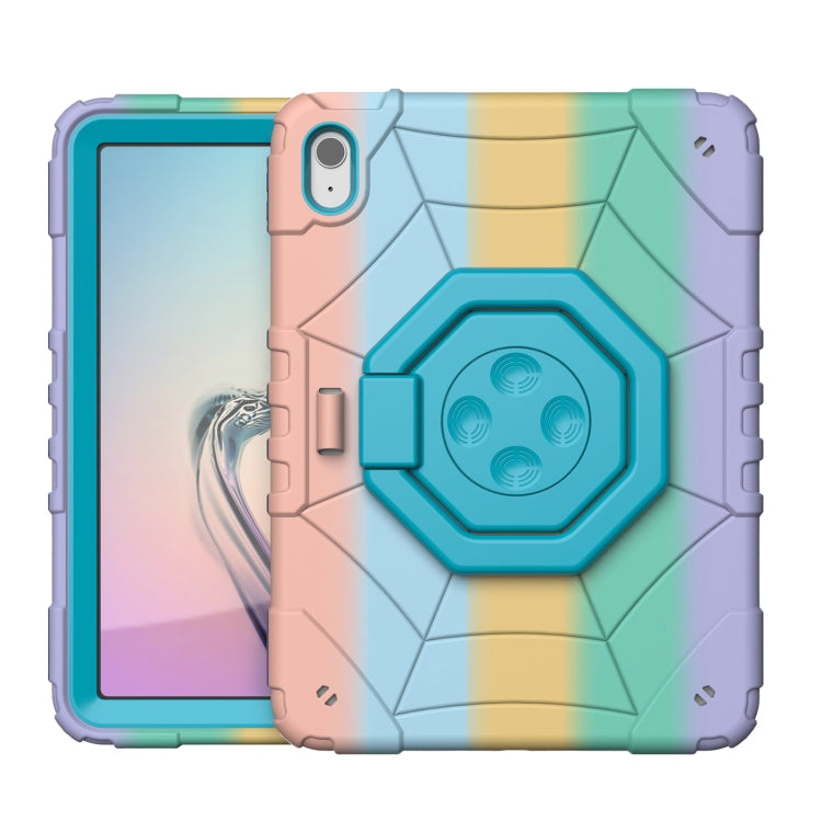For iPad 2025 / 2022 Spider Turntable Handle Stress Relief Tablet Case(Gradient Color Blue) - iPad 2025 / 2022 Cases by buy2fix | Online Shopping UK | buy2fix