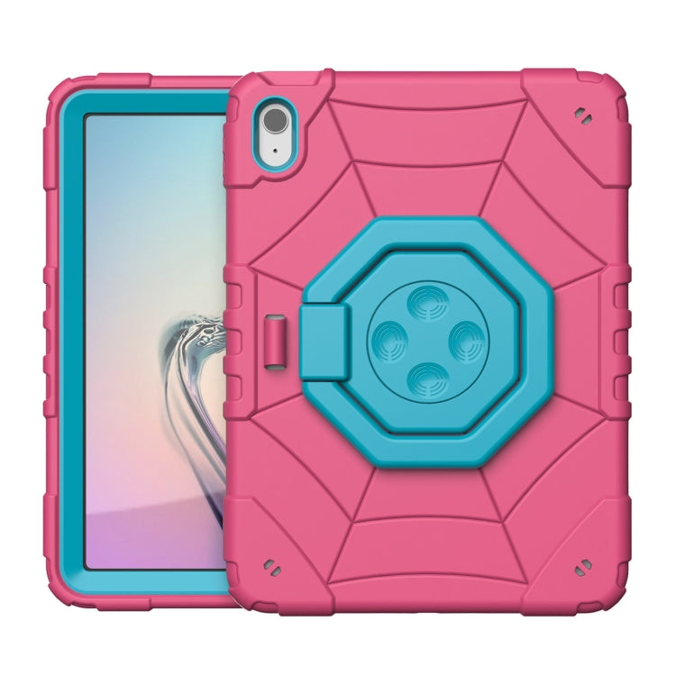 For iPad 2025 / 2022 Spider Turntable Handle Stress Relief Tablet Case(Rose Red Blue) - iPad 2025 / 2022 Cases by buy2fix | Online Shopping UK | buy2fix