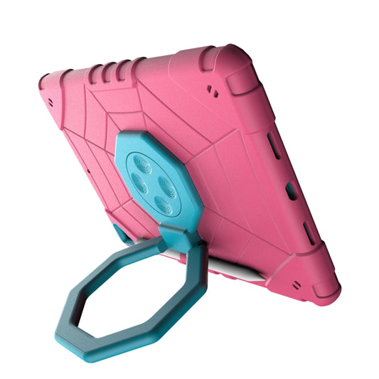 For iPad 10.2 2021 / 2020 / 2019 Spider Turntable Handle Stress Relief Tablet Case(Rose Red Blue) - iPad 10.2 Cases by buy2fix | Online Shopping UK | buy2fix