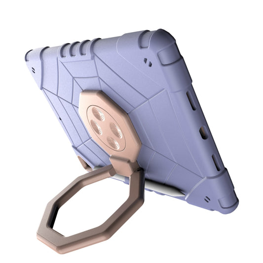 For iPad 10.2 2021 / 2020 / 2019 Spider Turntable Handle Stress Relief Tablet Case(Purple Gold) - iPad 10.2 Cases by buy2fix | Online Shopping UK | buy2fix