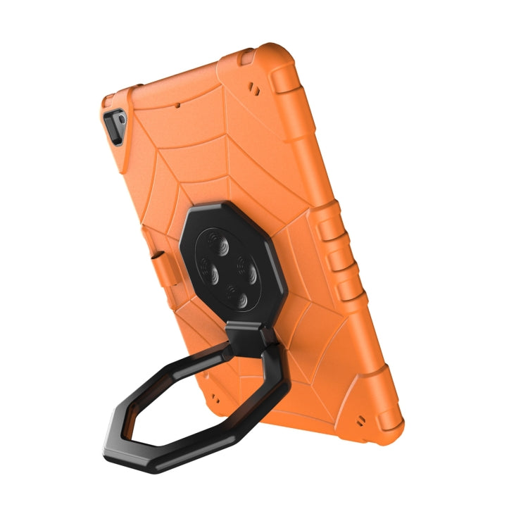 For iPad 9.7 2018 / Air / Air 2 Spider Turntable Handle Stress Relief Tablet Case(Orange Black) - iPad Pro 9.7 inch Cases by buy2fix | Online Shopping UK | buy2fix