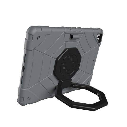 For iPad 9.7 2018 / Air / Air 2 Spider Turntable Handle Stress Relief Tablet Case(Grey Black) - iPad Pro 9.7 inch Cases by buy2fix | Online Shopping UK | buy2fix