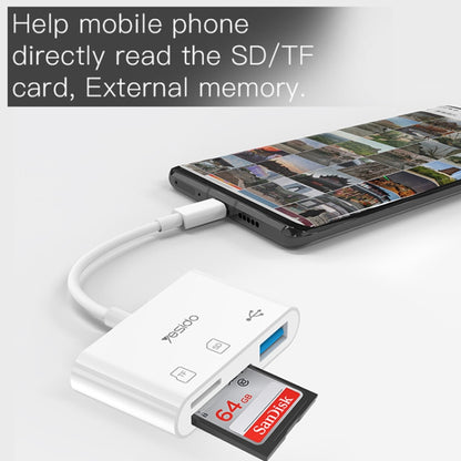 Yesido GS16 USB-C / Type-C to USB 3.0 / TF / SD Card OTG Adapter(White) - OTG Adapter by Yesido | Online Shopping UK | buy2fix