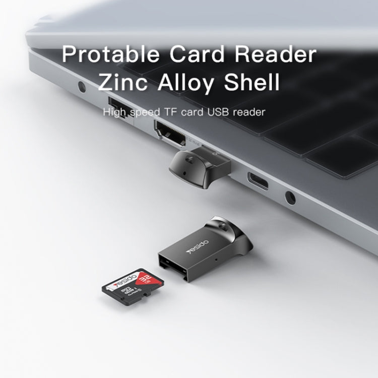 Yesido GS20 USB 2.0 to TF Card Portable Mini OTG Card Reader(Black) by Yesido