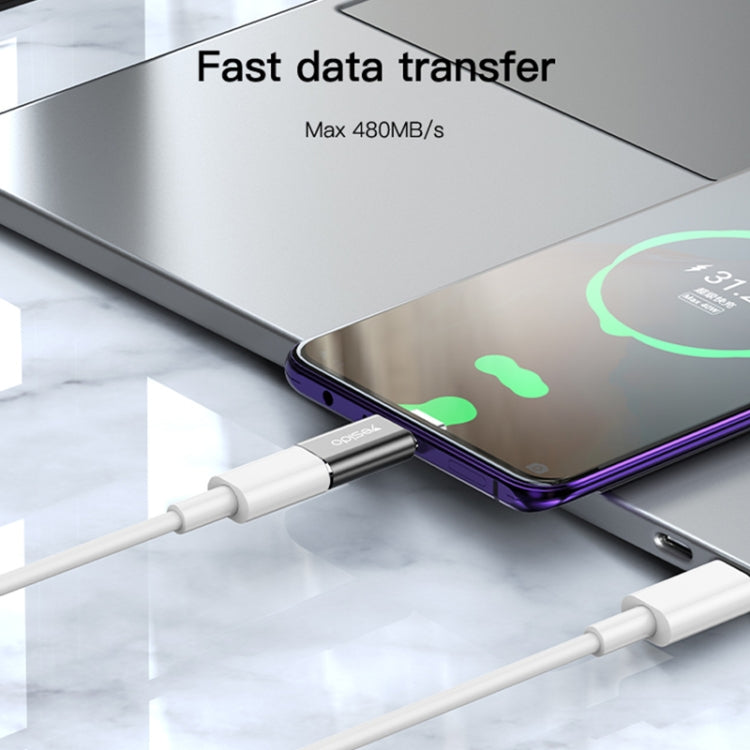 Yesido GS22 USB-C / Type-C to 8 Pin OTG Adapter(Black) by Yesido