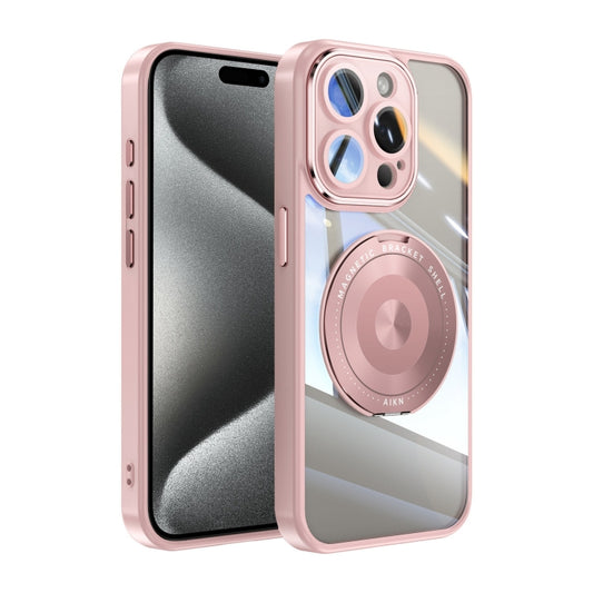 For iPhone 14 Pro 360 Holder Magsafe Acrylic Hybrid TPU Phone Case(Pink) - iPhone 14 Pro Cases by buy2fix | Online Shopping UK | buy2fix