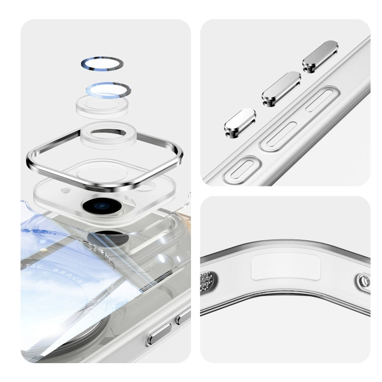 For iPhone 13 360 Holder Magsafe Acrylic Hybrid TPU Phone Case(Frosted White) - iPhone 13 Cases by buy2fix | Online Shopping UK | buy2fix