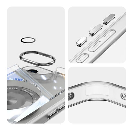 For iPhone 16e 360 Holder Magsafe Acrylic Hybrid TPU Phone Case(Grey) - iPhone 16e Cases by buy2fix | Online Shopping UK | buy2fix