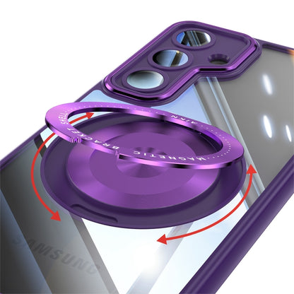 For Samsung Galaxy S25 5G 360 Holder MagSafe Acrylic Hybrid TPU Phone Case(Purple) - Galaxy S25 5G Cases by buy2fix | Online Shopping UK | buy2fix