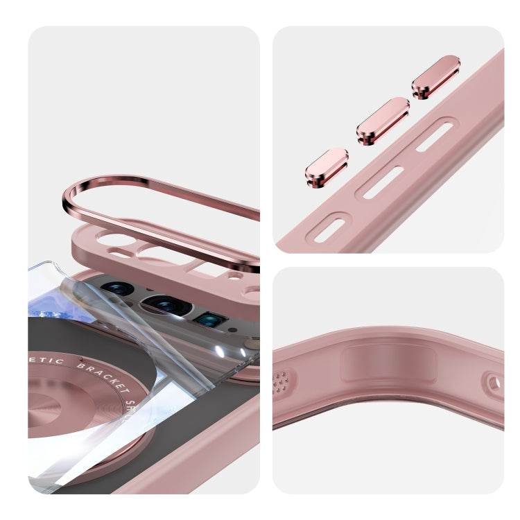 For Google Pixel 9 360 Holder Magsafe Acrylic Hybrid TPU Phone Case(Pink) by buy2fix