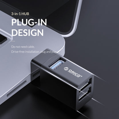 ORICO MINI-U32 3 in 1 USB Interface ABS Plastic Mini HUB Adapter(White) - USB 3.0 HUB by ORICO | Online Shopping UK | buy2fix