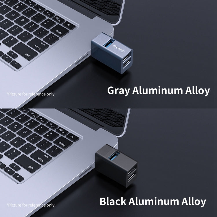 ORICO MINI-U32L 3 in 1 USB Aluminum Alloy Mini HUB Adapter(Black) - USB 3.0 HUB by ORICO | Online Shopping UK | buy2fix