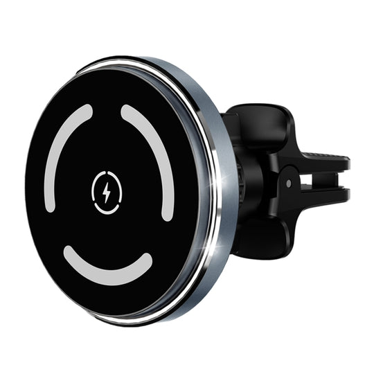 M68 15W Magnetic QI Standard Wireless Charging Car Holder(Dark Grey)