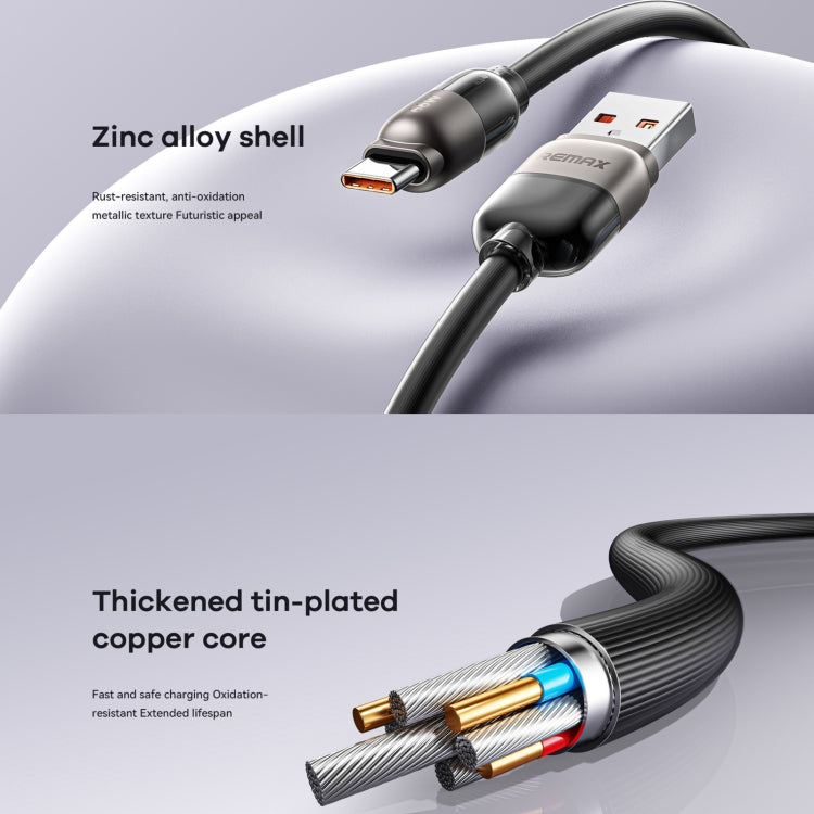 REMAX RC-C038 Capsule 1.2m 66W USB to Type-C PVC Fast Charging Cable(Black) - USB-C & Type-C Cable by REMAX | Online Shopping UK | buy2fix