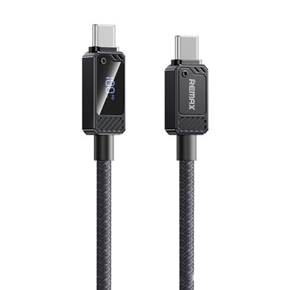 REMAX RC-C069 1.2m 100W Type-C to Type-C Digital Display Braided Fast Charging Cable(Black) - USB-C & Type-C Cable by REMAX | Online Shopping UK | buy2fix