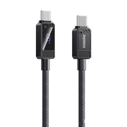 REMAX RC-C069 1.2m 100W Type-C to Type-C Digital Display Braided Fast Charging Cable(Black) - USB-C & Type-C Cable by REMAX | Online Shopping UK | buy2fix