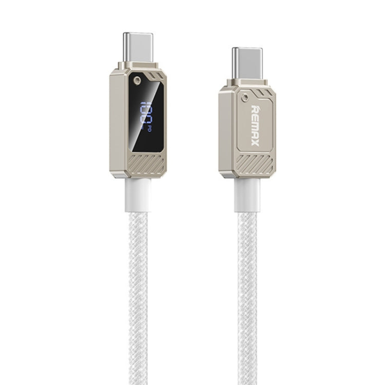REMAX RC-C069 1.2m 100W Type-C to Type-C Digital Display Braided Fast Charging Cable(White) - USB-C & Type-C Cable by REMAX | Online Shopping UK | buy2fix