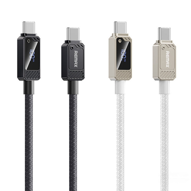 REMAX RC-C069 1.2m 100W Type-C to Type-C Digital Display Braided Fast Charging Cable(Black) - USB-C & Type-C Cable by REMAX | Online Shopping UK | buy2fix