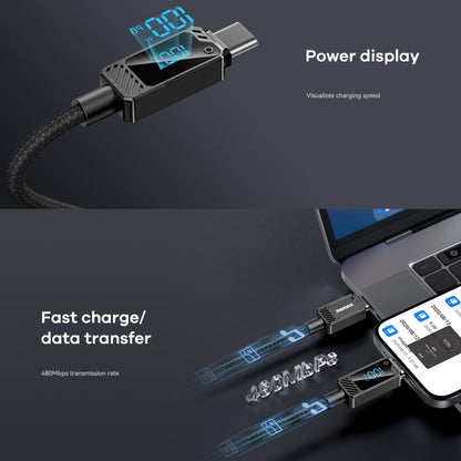 REMAX RC-C069 1.2m 100W Type-C to Type-C Digital Display Braided Fast Charging Cable(Black) - USB-C & Type-C Cable by REMAX | Online Shopping UK | buy2fix