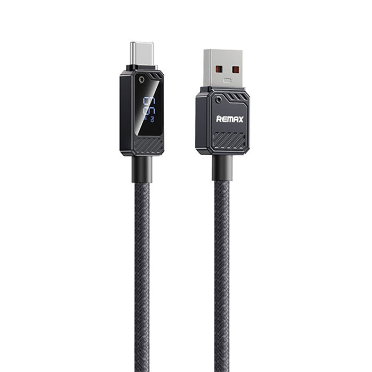 REMAX RC-C070 1.2m 66W USB to Type-C Digital Display Braided Fast Charging Cable(Black) - USB-C & Type-C Cable by REMAX | Online Shopping UK | buy2fix