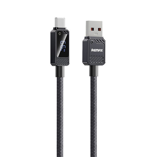 REMAX RC-C070 1.2m 66W USB to Type-C Digital Display Braided Fast Charging Cable(Black) - USB-C & Type-C Cable by REMAX | Online Shopping UK | buy2fix