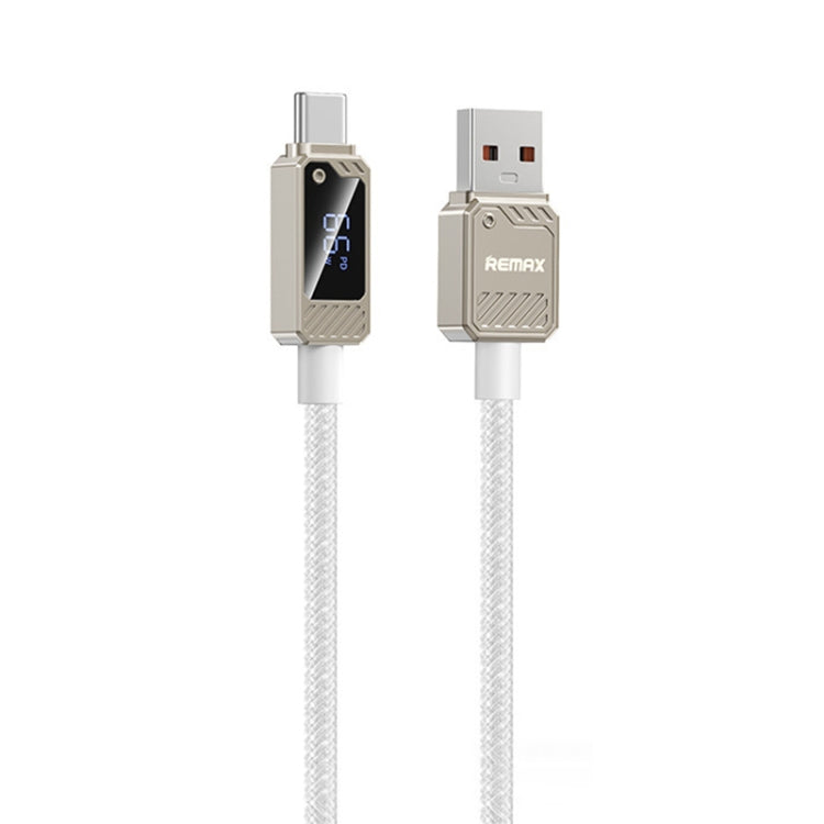 REMAX RC-C070 1.2m 66W USB to Type-C Digital Display Braided Fast Charging Cable(White) - USB-C & Type-C Cable by REMAX | Online Shopping UK | buy2fix