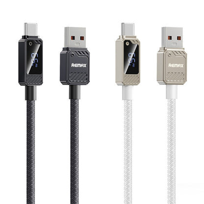 REMAX RC-C070 1.2m 66W USB to Type-C Digital Display Braided Fast Charging Cable(Black) - USB-C & Type-C Cable by REMAX | Online Shopping UK | buy2fix