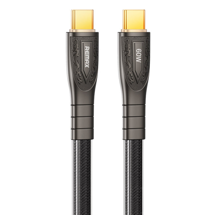 REMAX RC-C166 Prime 1.2m 60W Type-C to Type-C Braided Fast Charging Cable(Black) - USB-C & Type-C Cable by REMAX | Online Shopping UK | buy2fix