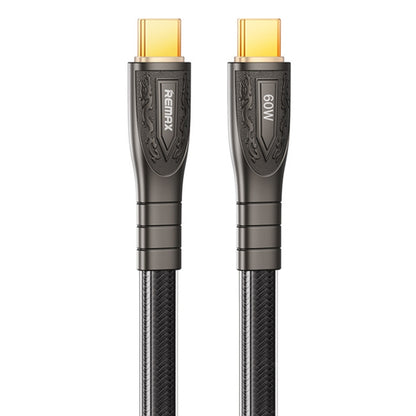 REMAX RC-C166 Prime 1.2m 60W Type-C to Type-C Braided Fast Charging Cable(Black) - USB-C & Type-C Cable by REMAX | Online Shopping UK | buy2fix