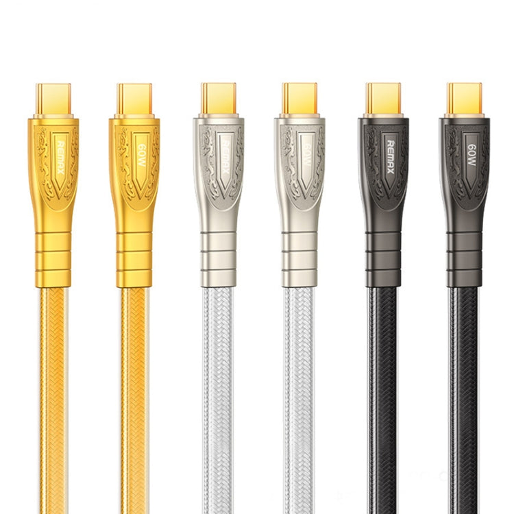 REMAX RC-C166 Prime 1.2m 60W Type-C to Type-C Braided Fast Charging Cable(Gold) - USB-C & Type-C Cable by REMAX | Online Shopping UK | buy2fix