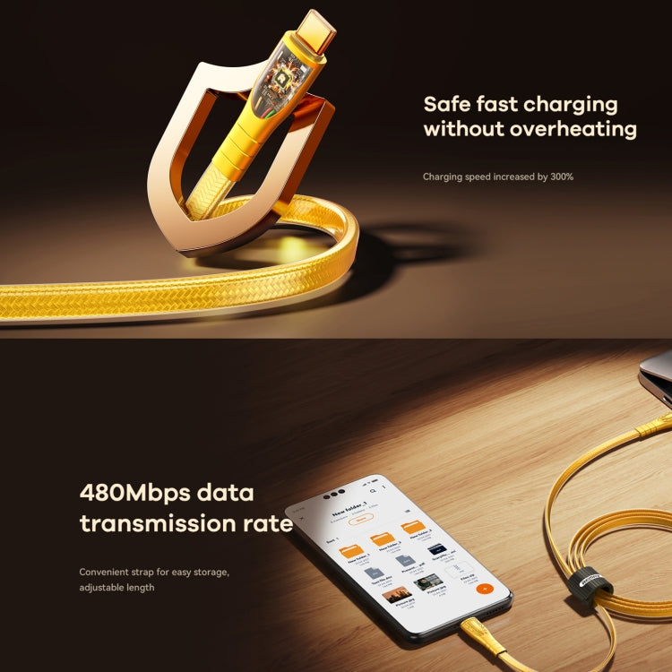 REMAX RC-C166 Prime 1.2m 60W Type-C to Type-C Braided Fast Charging Cable(Gold) - USB-C & Type-C Cable by REMAX | Online Shopping UK | buy2fix