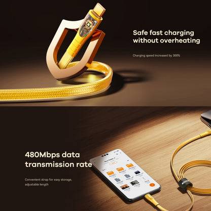 REMAX RC-C166 Prime 1.2m 60W Type-C to Type-C Braided Fast Charging Cable(Gold) - USB-C & Type-C Cable by REMAX | Online Shopping UK | buy2fix