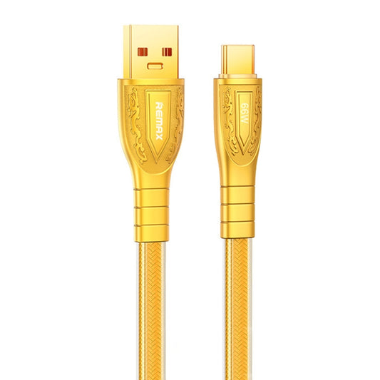 REMAX RC-C167 Prime 1.2m 66W USB to Type-C Braided Fast Charging Cable(Gold) - USB-C & Type-C Cable by REMAX | Online Shopping UK | buy2fix