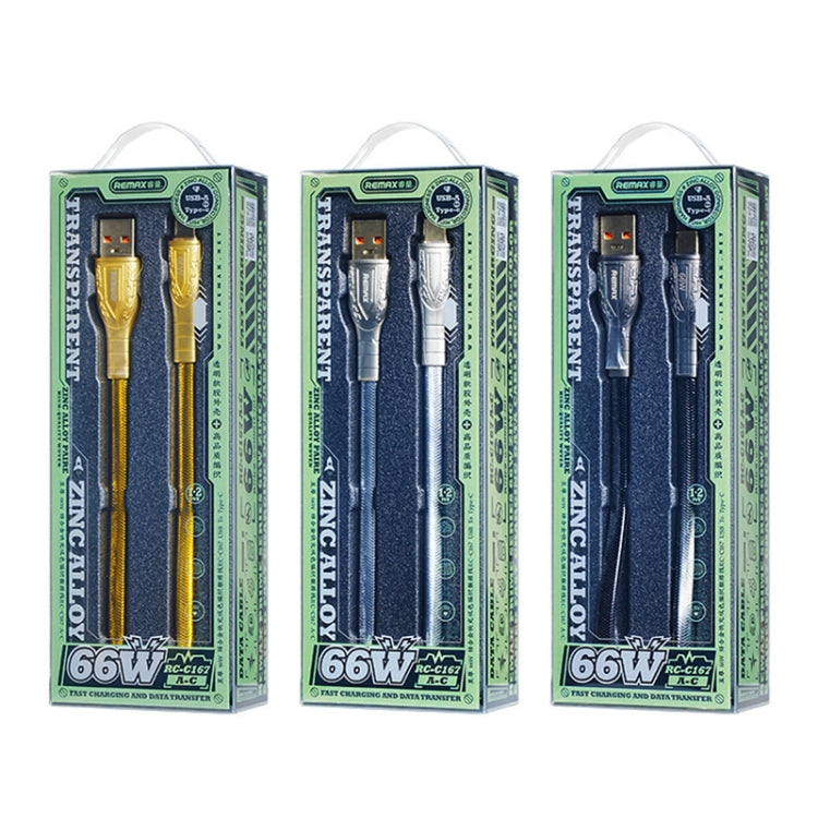 REMAX RC-C167 Prime 1.2m 66W USB to Type-C Braided Fast Charging Cable(Silver) - USB-C & Type-C Cable by REMAX | Online Shopping UK | buy2fix