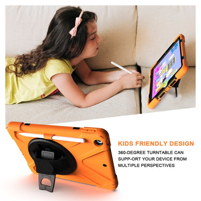 For iPad 10.2 2021 / 2020 / 2019 Shockproof Colorful Silicone + PC Protective Case with Holder & Shoulder Strap & Hand Strap & Pen Slot(Orange) - iPad 10.2 Cases by buy2fix | Online Shopping UK | buy2fix