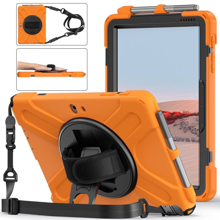For Microsoft Surface Go 4 / 3 / 2 / 1 Shockproof Colorful Silicone + PC Protective Case with Holder & Shoulder Strap & Hand Strap & Pen Slot(Orange) - Others by buy2fix | Online Shopping UK | buy2fix