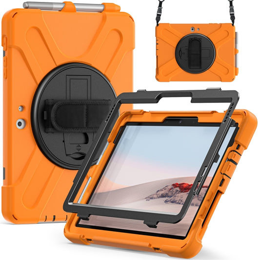 For Microsoft Surface Go 4 / 3 / 2 / 1 Shockproof Colorful Silicone + PC Protective Case with Holder & Shoulder Strap & Hand Strap & Pen Slot(Orange) - Others by buy2fix | Online Shopping UK | buy2fix
