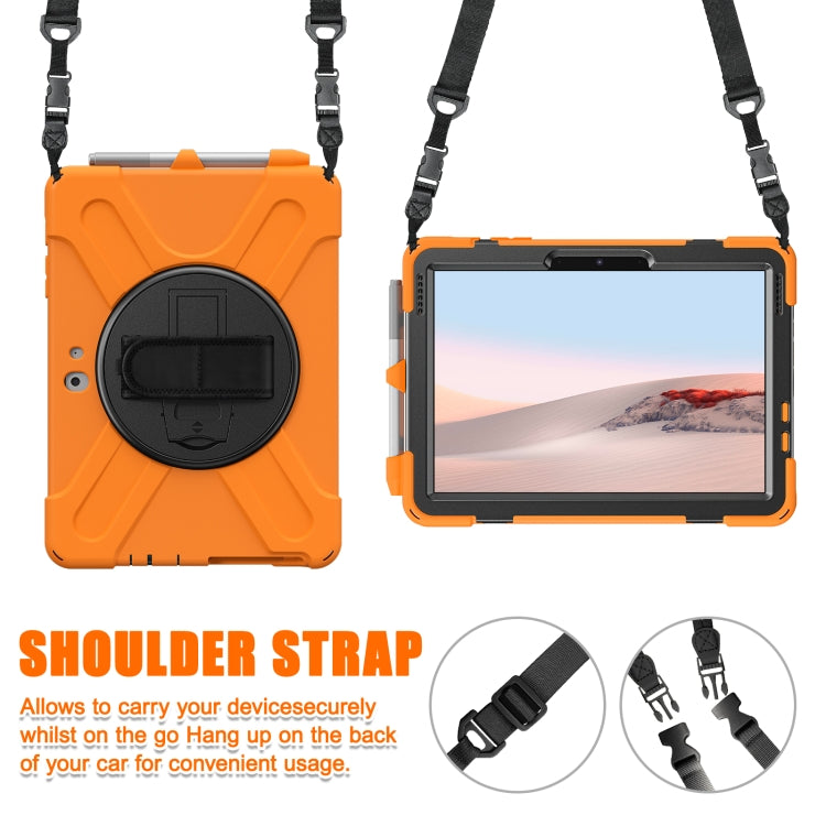 For Microsoft Surface Go 4 / 3 / 2 / 1 Shockproof Colorful Silicone + PC Protective Case with Holder & Shoulder Strap & Hand Strap & Pen Slot(Orange) - Others by buy2fix | Online Shopping UK | buy2fix