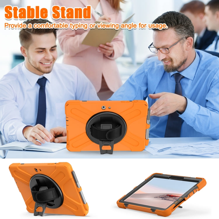 For Microsoft Surface Go 4 / 3 / 2 / 1 Shockproof Colorful Silicone + PC Protective Case with Holder & Shoulder Strap & Hand Strap & Pen Slot(Orange) - Others by buy2fix | Online Shopping UK | buy2fix