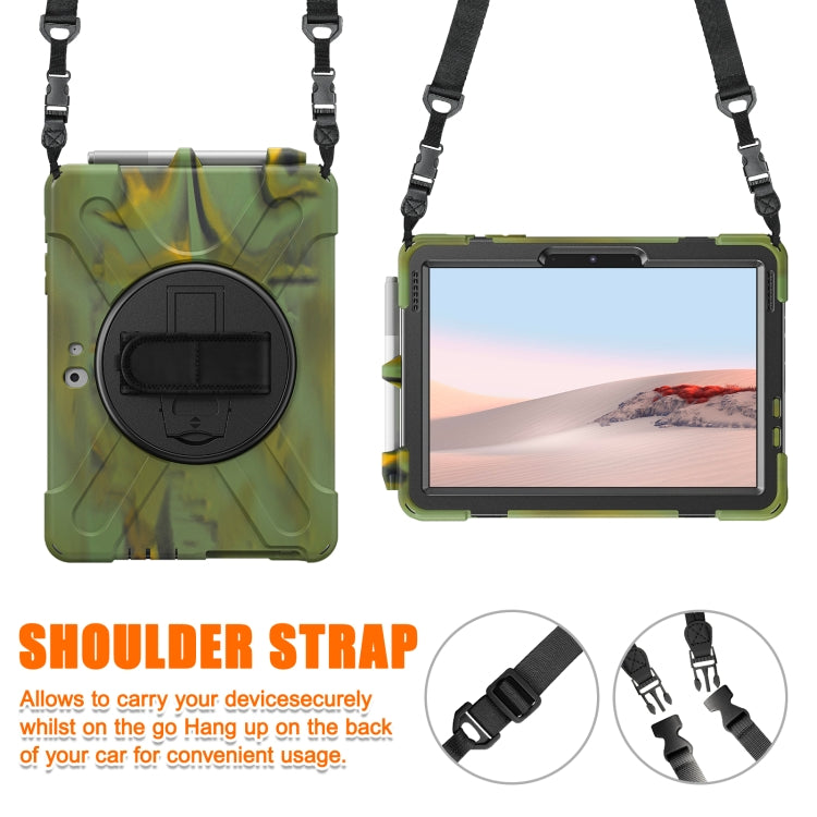 For Microsoft Surface Go 4 / 3 / 2 / 1 Shockproof Colorful Silicone + PC Protective Case with Holder & Shoulder Strap & Hand Strap & Pen Slot (CP Camouflage) - Others by buy2fix | Online Shopping UK | buy2fix