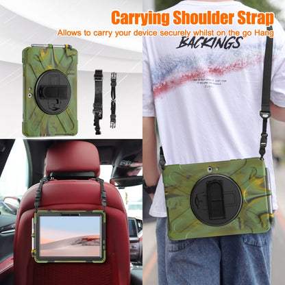 For Microsoft Surface Go 4 / 3 / 2 / 1 Shockproof Colorful Silicone + PC Protective Case with Holder & Shoulder Strap & Hand Strap & Pen Slot (CP Camouflage) - Others by buy2fix | Online Shopping UK | buy2fix