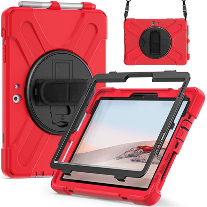 For Microsoft Surface Go 4 / 3 / 2 / 1 Shockproof Colorful Silicone + PC Protective Case with Holder & Shoulder Strap & Hand Strap & Pen Slot(Red) - Others by buy2fix | Online Shopping UK | buy2fix
