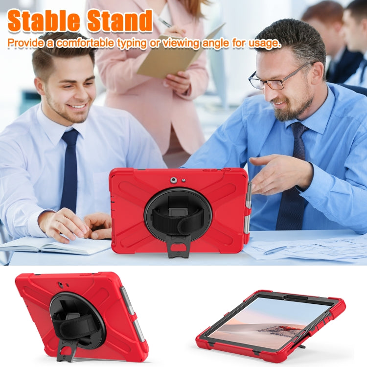 For Microsoft Surface Go 4 / 3 / 2 / 1 Shockproof Colorful Silicone + PC Protective Case with Holder & Shoulder Strap & Hand Strap & Pen Slot(Red) - Others by buy2fix | Online Shopping UK | buy2fix