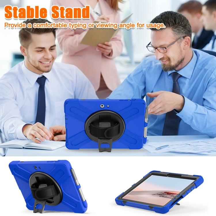 For Microsoft Surface Go 4 / 3 / 2 / 1 Shockproof Colorful Silicone + PC Protective Case with Holder & Shoulder Strap & Hand Strap & Pen Slot(Blue) - Others by buy2fix | Online Shopping UK | buy2fix