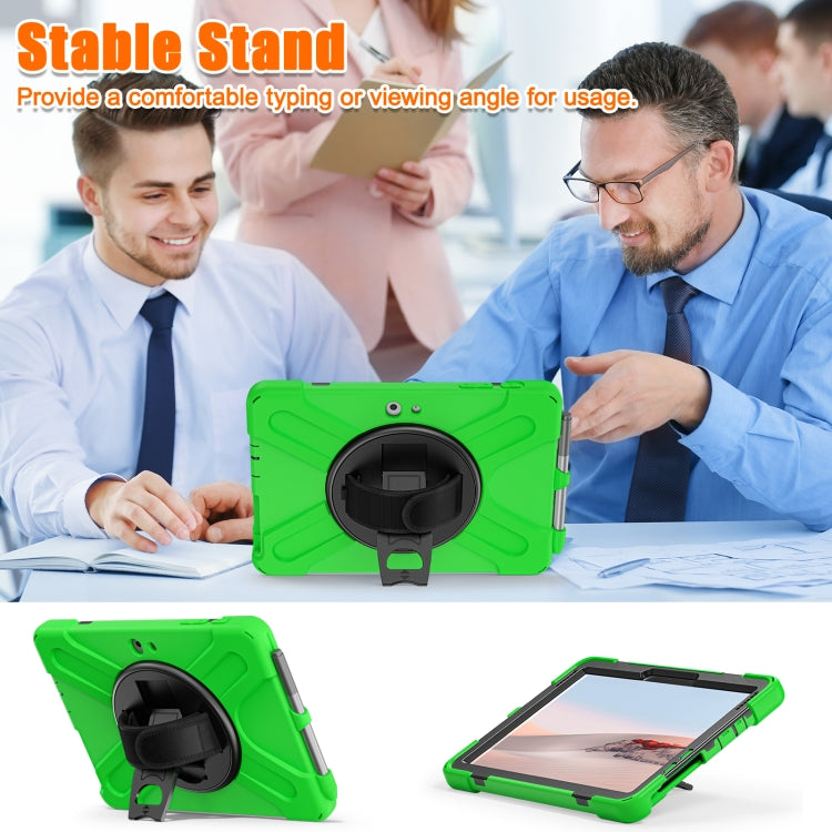 For Microsoft Surface Go 4 / 3 / 2 / 1 Shockproof Colorful Silicone + PC Protective Case with Holder & Shoulder Strap & Hand Strap & Pen Slot(Green) - Others by buy2fix | Online Shopping UK | buy2fix