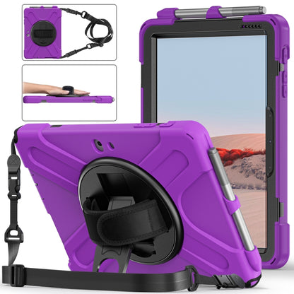 For Microsoft Surface Go 4 / 3 / 2 / 1 Shockproof Colorful Silicone + PC Protective Case with Holder & Shoulder Strap & Hand Strap & Pen Slot(Purple) - Others by buy2fix | Online Shopping UK | buy2fix