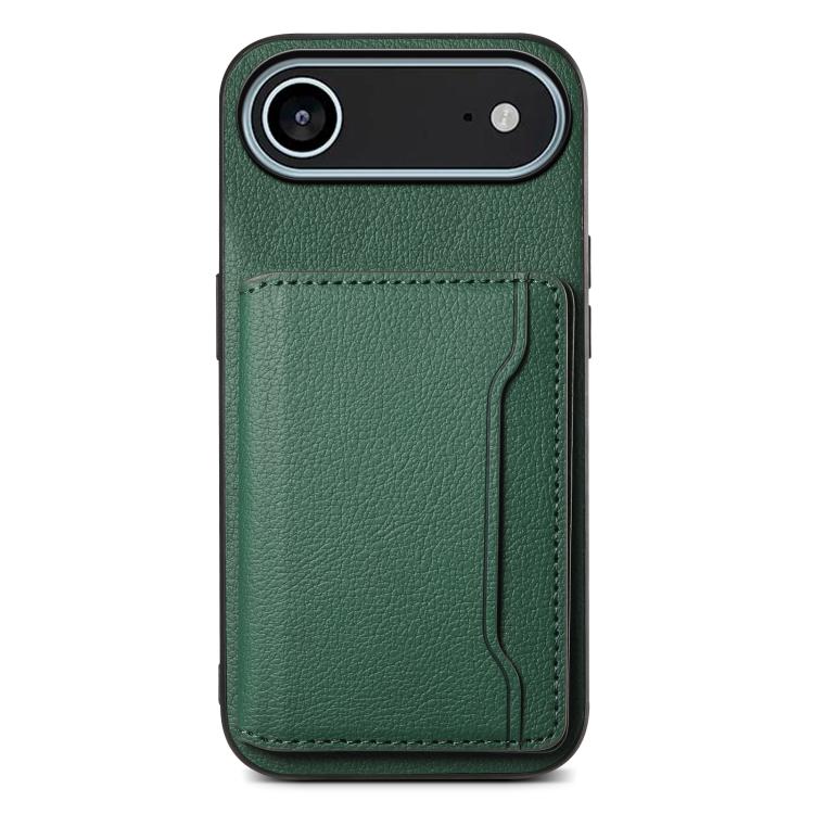 For iPhone Air Calf Texture Card Bag Design Full Coverage Phone Case(Green) - iPhone Air Cases by buy2fix | Online Shopping UK | buy2fix